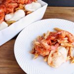 shrimp pasta dish on a plate