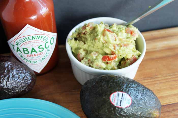 spicy avocado dip in a bowl