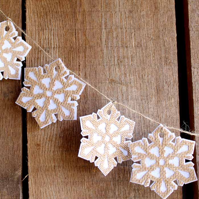 snowflakes hanging from twine