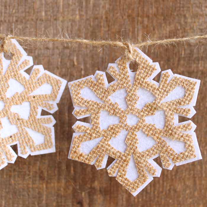 snowflake burlap garland