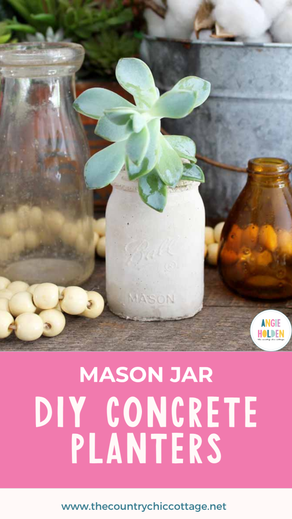 DIY mason jar concrete planters