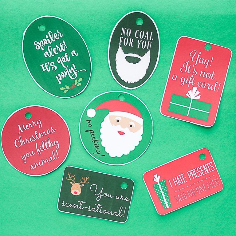 Free Printable Funny Christmas Gift Tags - Angie Holden The Country ...