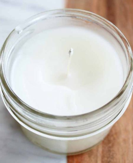 beeswax candles in a mason jar