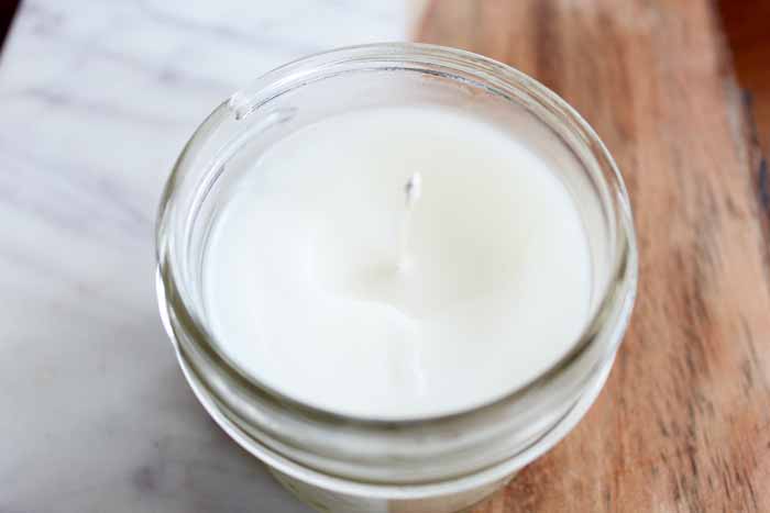 close up of a candle made from beeswax