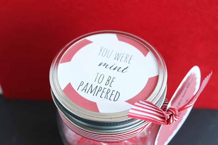 peppermint gift in a jar topper