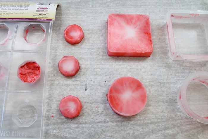 peppermint soap out of molds