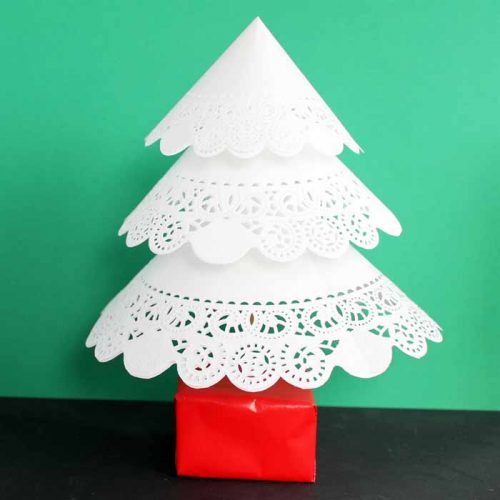 christmas tree made with paper on a table