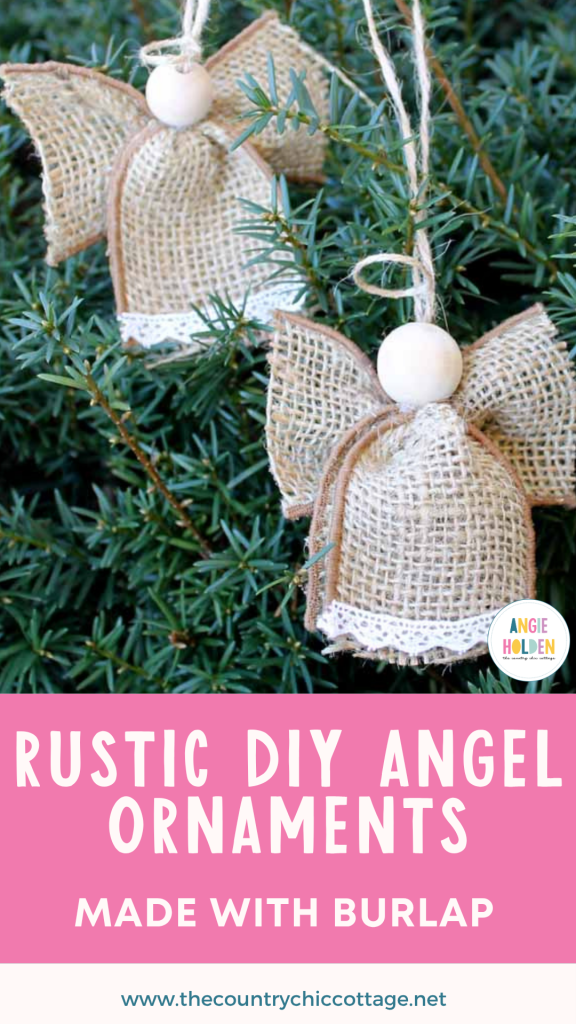 rustic burlap angel ornaments
