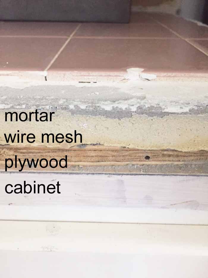 Tile Removal Removing Thick Set, How To Remove Old Tile Countertops Without Damaging Cabinets