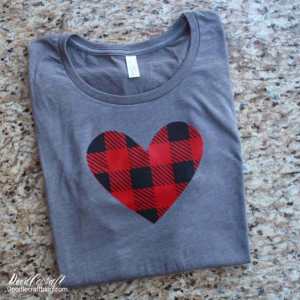 Buffalo Plaid Heart HTV Shirt with Cricut Explore Air 2 by DoodleCraft Blog