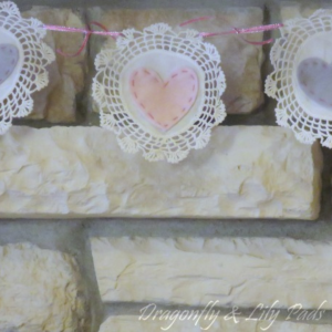 Vintage Heart Valentine's Day Garland by Dragonfly & Lily Pads