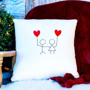 You and Me - Sweet and Simple Heart Pillow by The How To Home