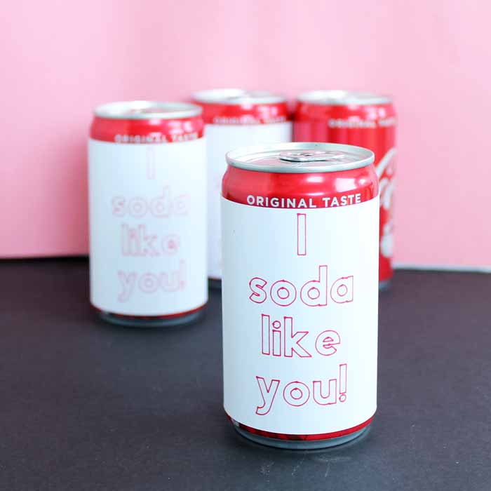 Soda Valentine: Funny Pun Valentine Made With Cricut