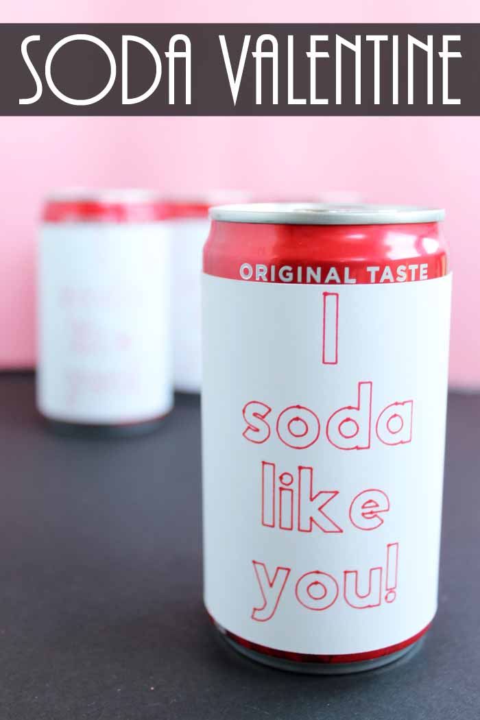 mini soda cans with paper wrapped around that reads i soda like you