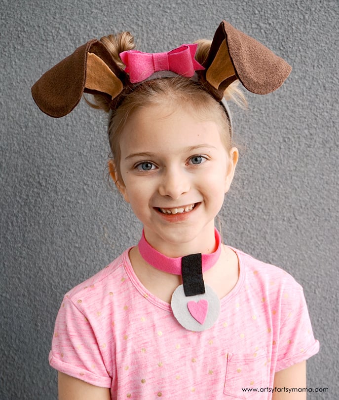 felt dog ears and collar