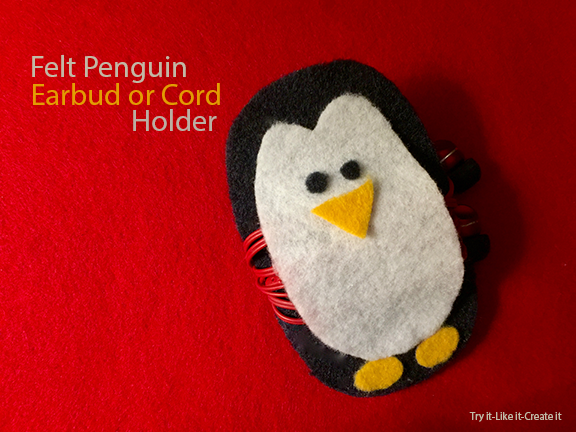 felt penguin cord holder