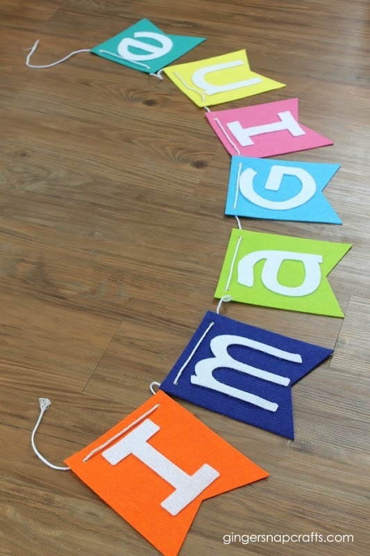 felt banner on a table