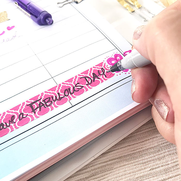Use washi tape and notes to create custome reminders