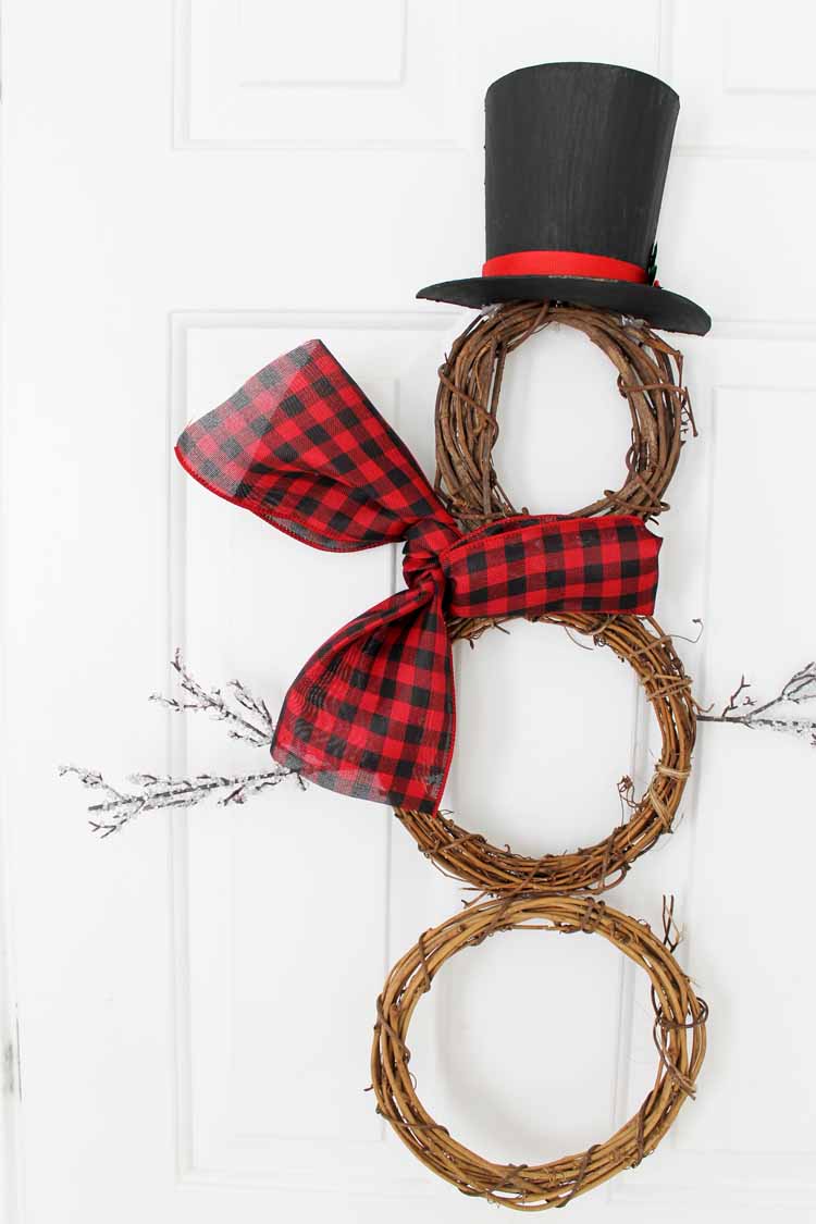 diy snowman wreath