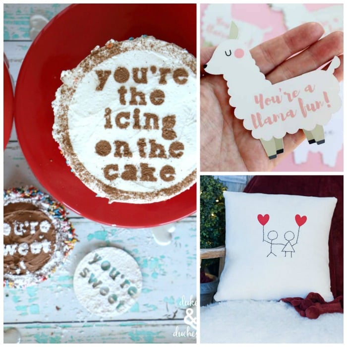 These DIY Valentines can all be made with your Cricut machine! Get the step by step instructions for each of the over 50 ideas here! #cricut #cricutmade #valentinesday #valentines