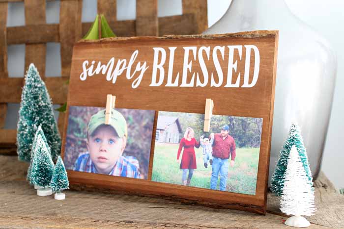 simply blessed photo frame made with a cricut