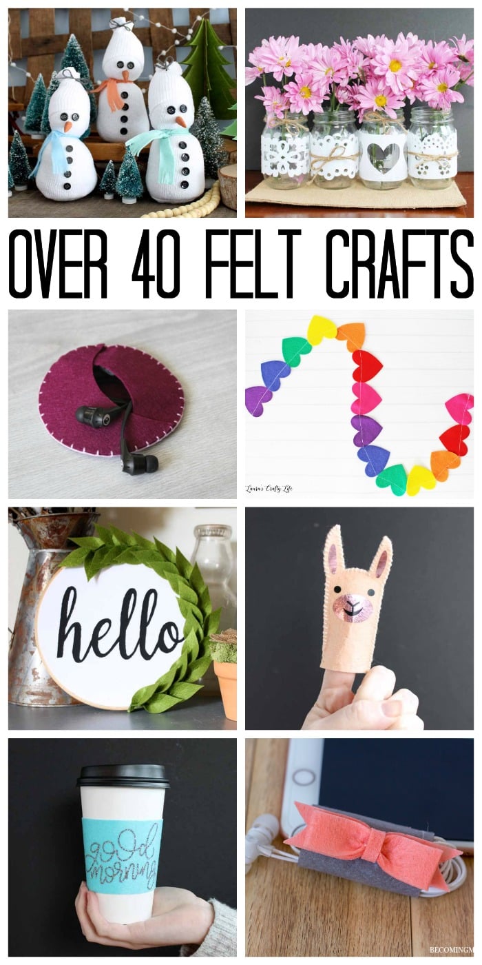 Over 40 felt crafts that are easy to make! Make any of these items in just 15 minutes or less!