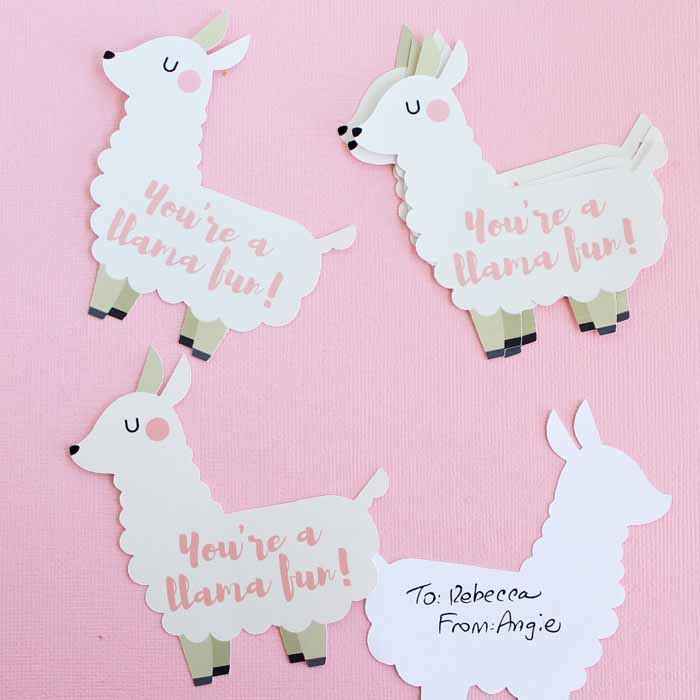 Llama Valentine Free Printable