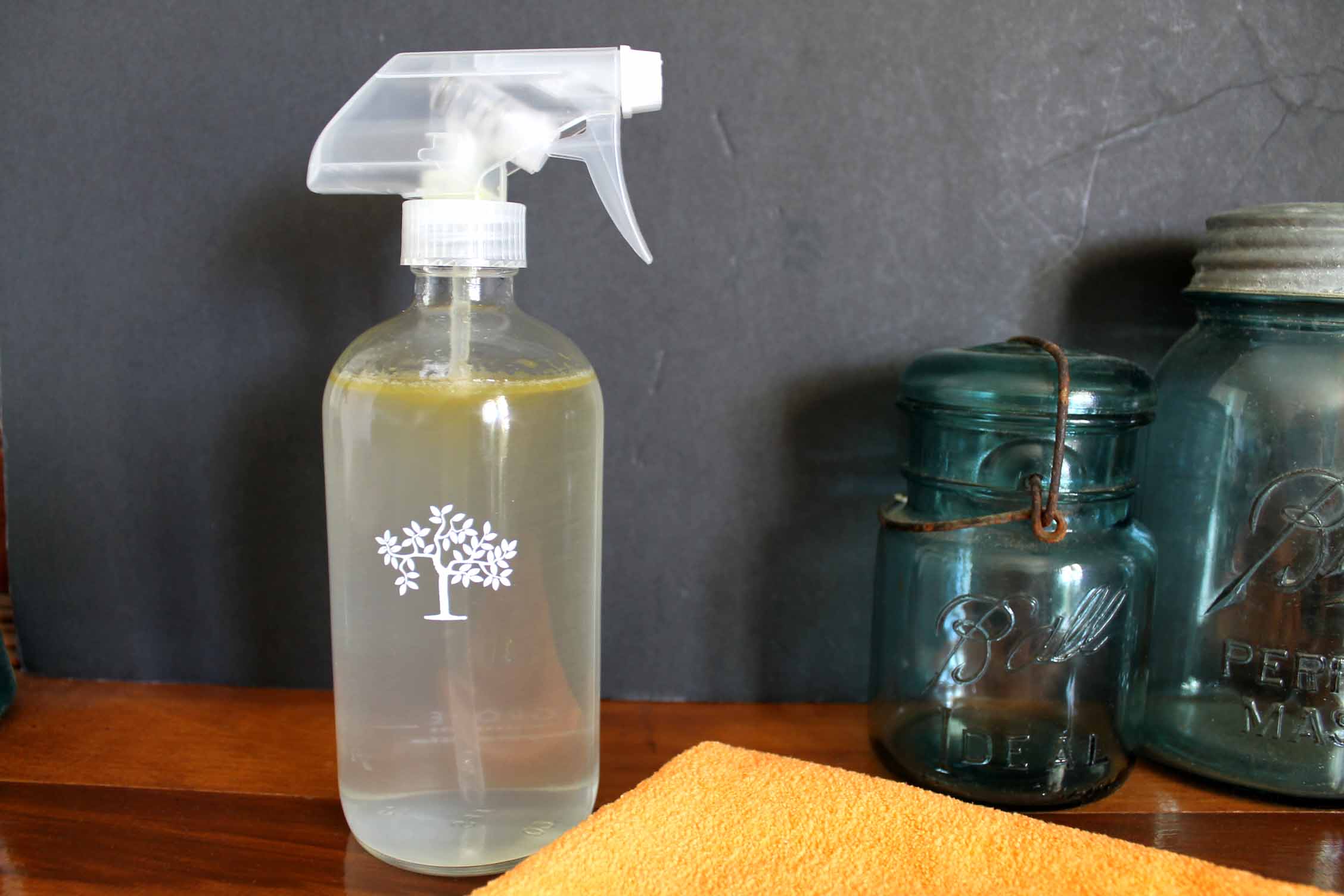 spray bottle with homemade cleaner