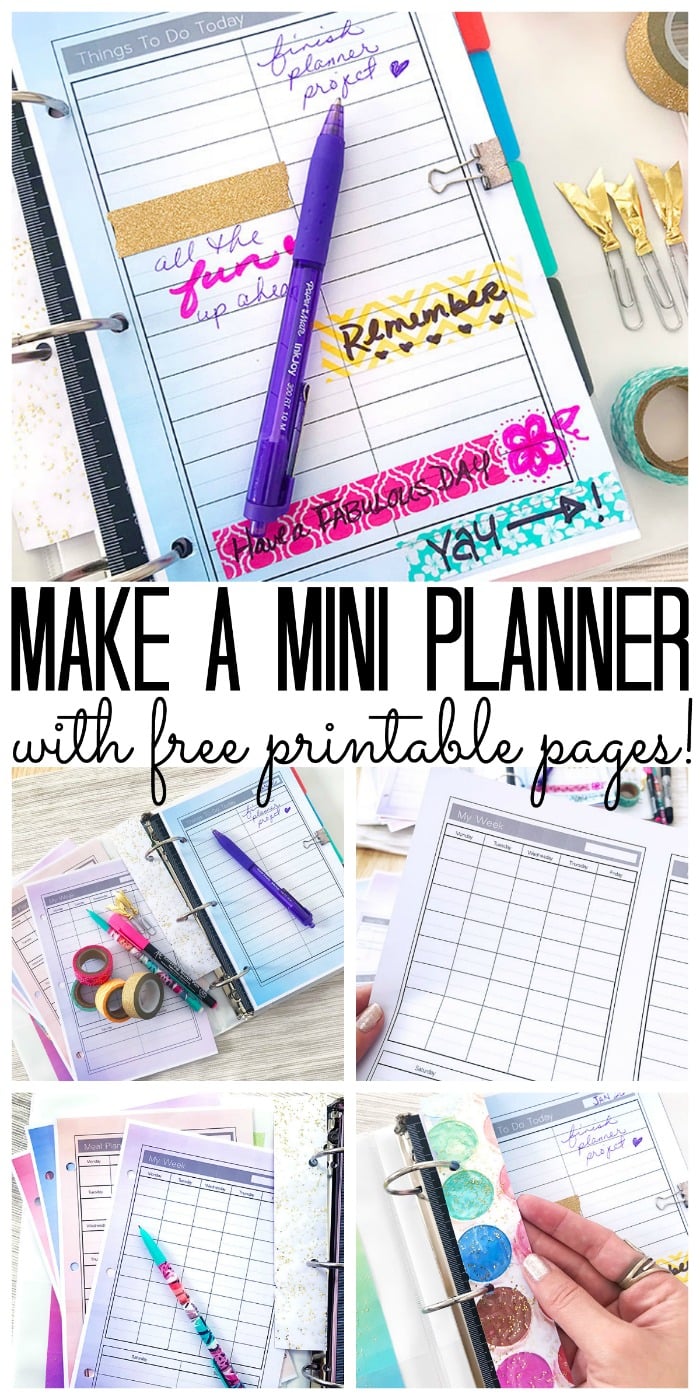 Make a mini planner to get organized! Includes free printable pages and instructions!