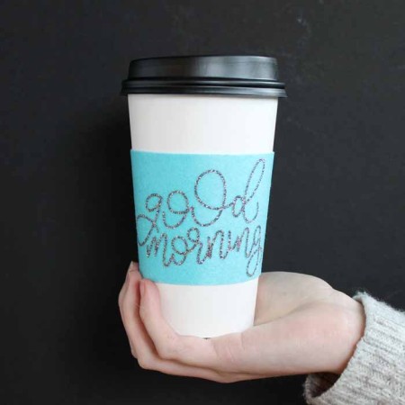 sleeve on a coffee cup