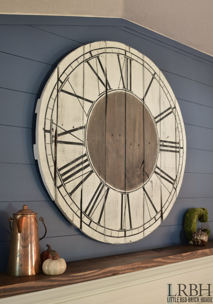 large clock made from pallet wood