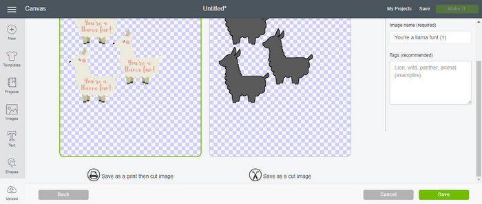 saving image as print then cut for a cricut