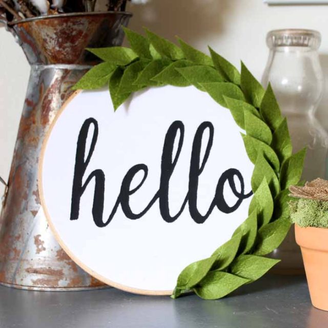 Wall Hanging Craft Felt Leaves Hoop Art Angie Holden The Country