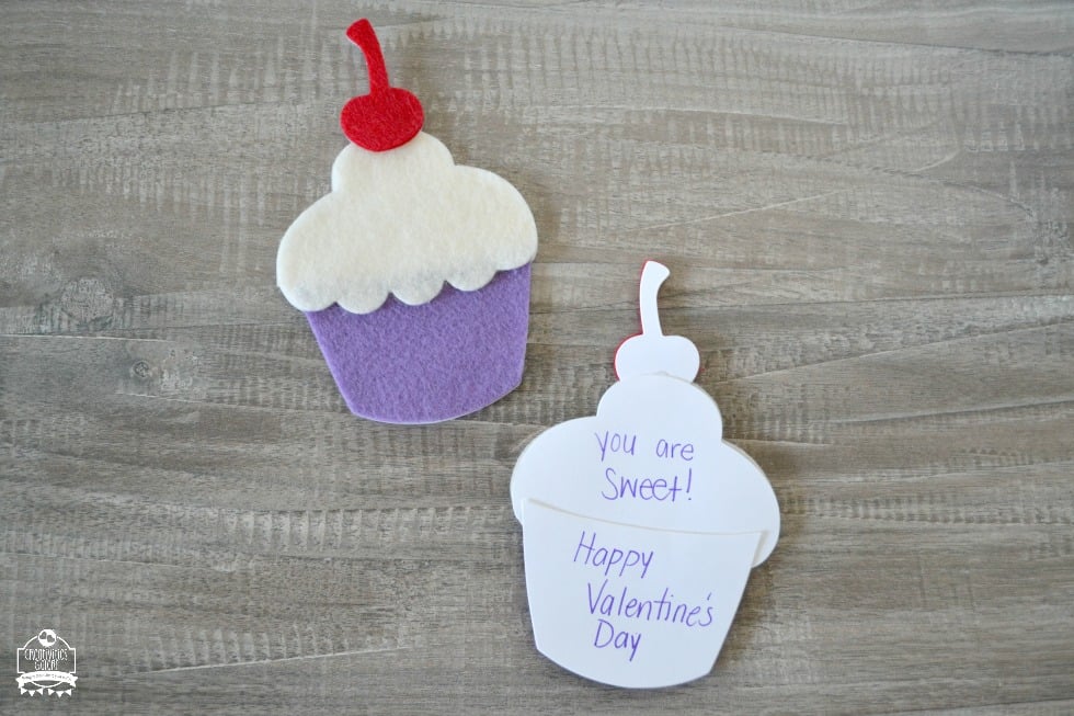 felt cupcake valentine