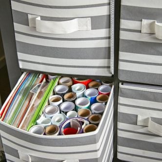 fabric bins for organizing craft supplies