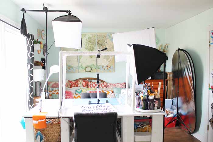 photo area setup in craft room