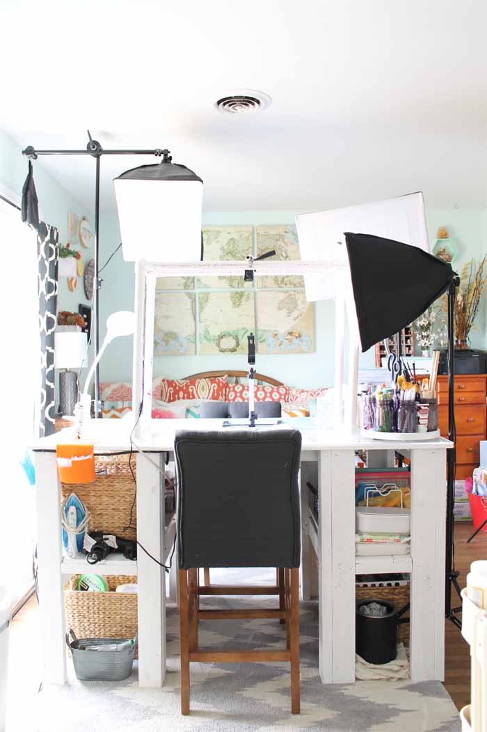 photo area setup in craft room