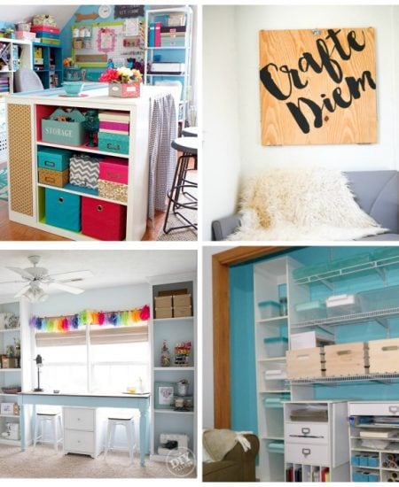 Ideas for a craft room table and so much more in this post!