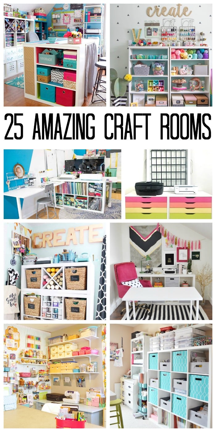 Get inspired by 25 craft rooms that are simply gorgeous! From organization ideas to decor, these craft room ideas make getting creative easy.