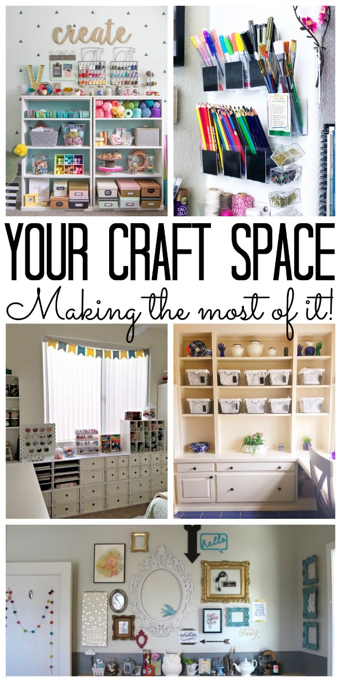 Create the craft space of your dreams with these ideas!  Great ideas for organization and even small spaces!