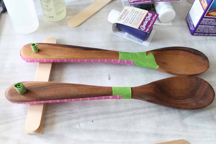 wooden spoons on a table