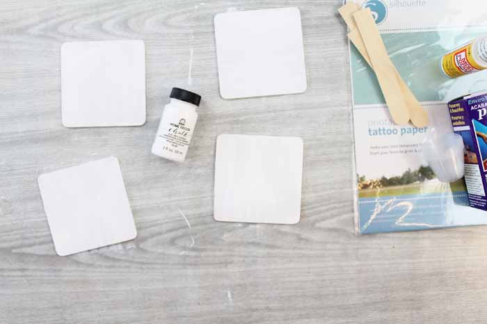 painting wood coasters white