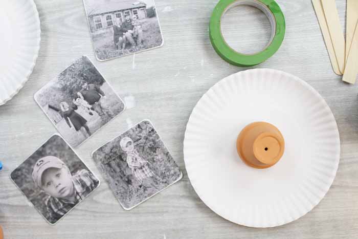 photo coasters on a table