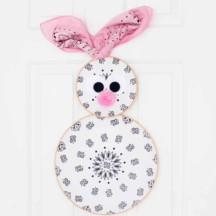 bandanna Easter bunny wreath 