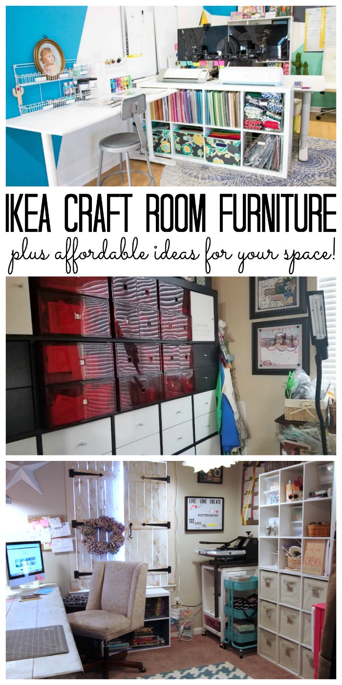 IKEA craft room furniture - includes affordable ideas for any craft space!