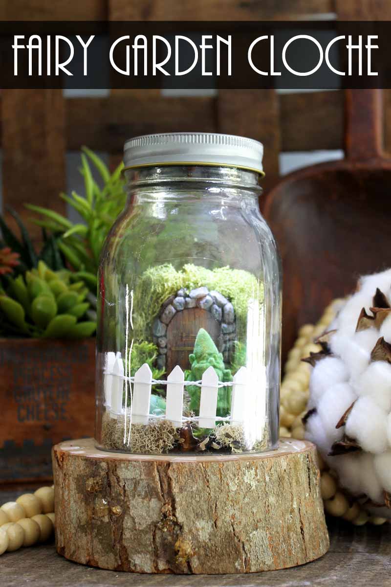 mini fairy garden in a mason jar