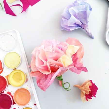 watercolor tissue paper flowers