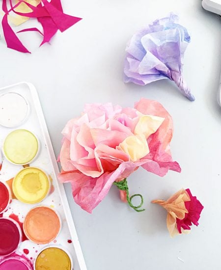 watercolor tissue paper flowers
