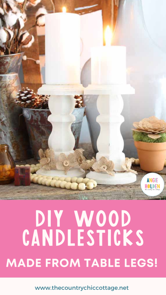 wood candlesticks made from table legs