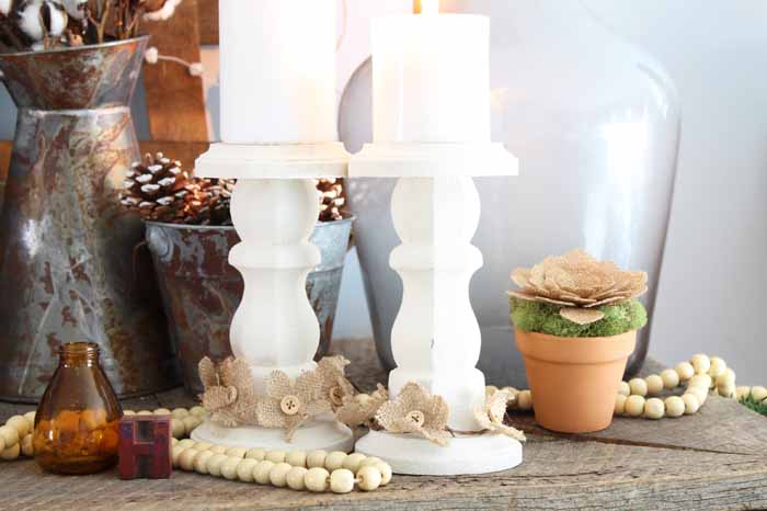 rustic farmhouse candlesticks